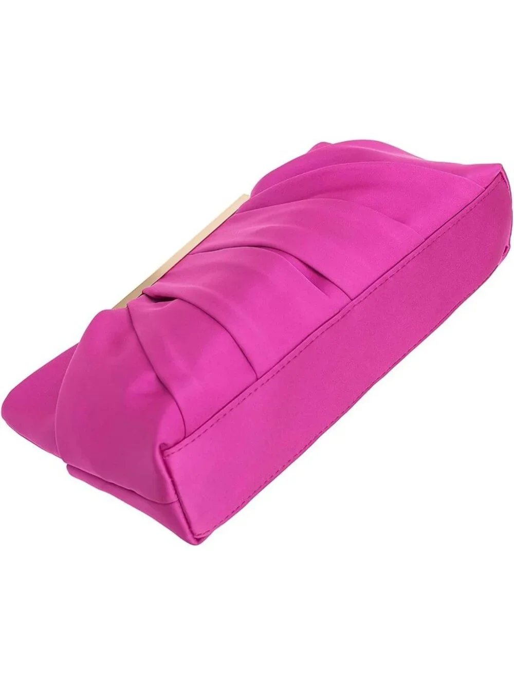 👜Women's Hot Pink Pleated Satin Elegant Evening Clutch Formal Wedding Purse